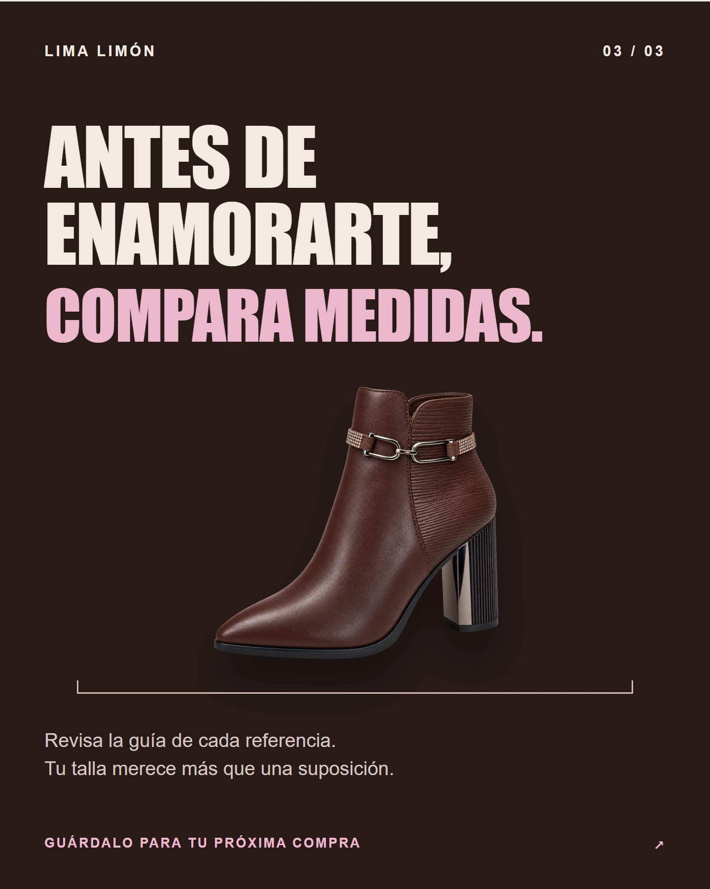 Antes de enamorarte, compara medidas.